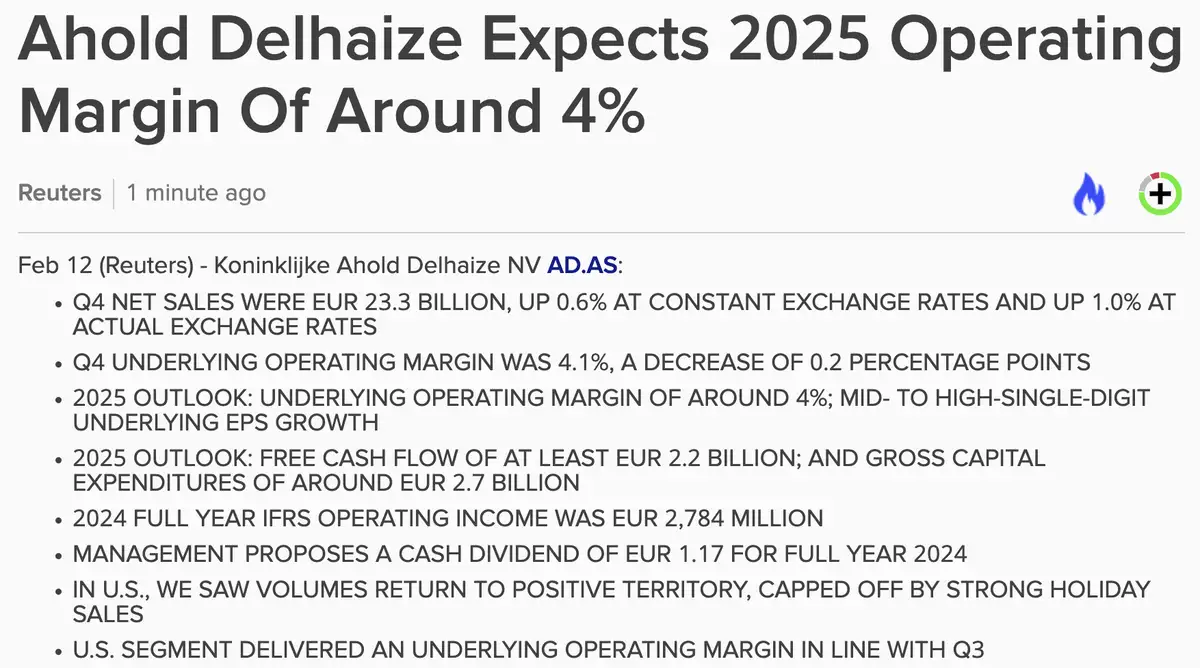 Q4-cijfers Ahold Delhaize