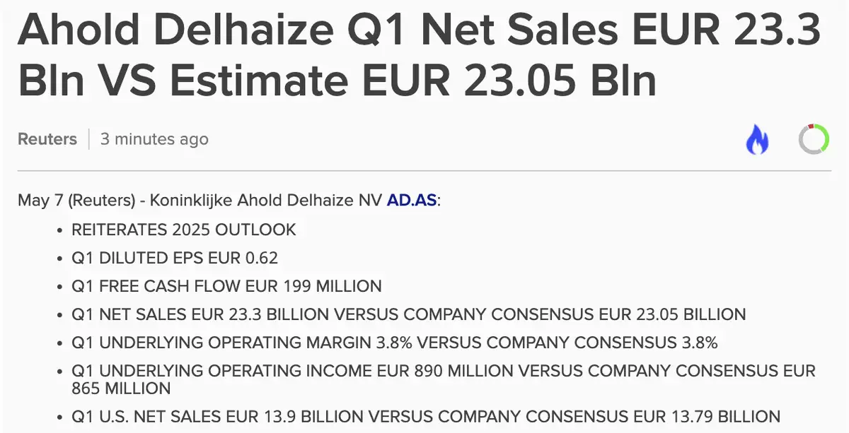 Ahold Delhaize Q1-cijfers