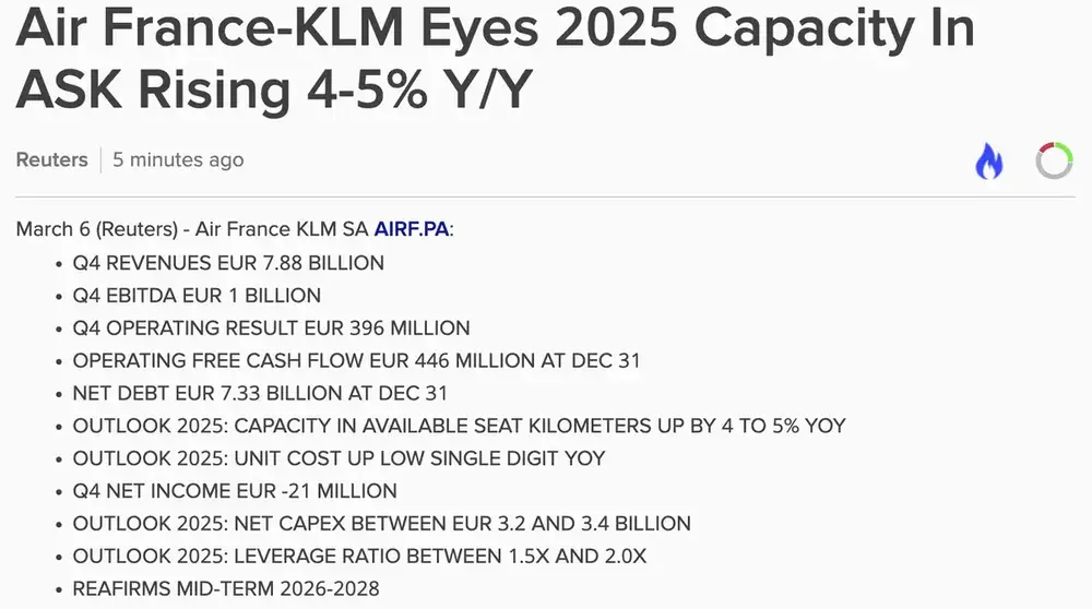 Air France-KLM Q4-cijfers