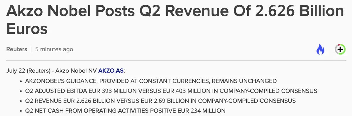 Q2-cijfers AkzoNobel