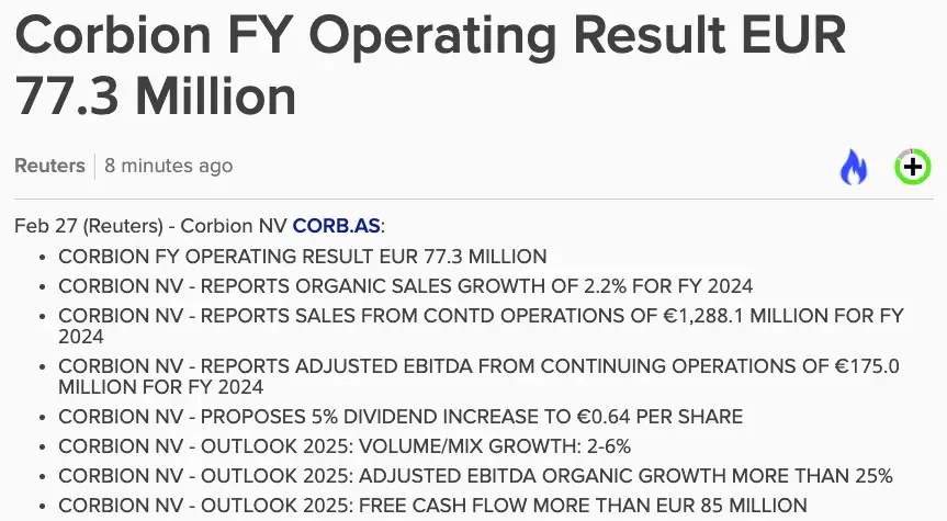 Corbion Q4-cijfers