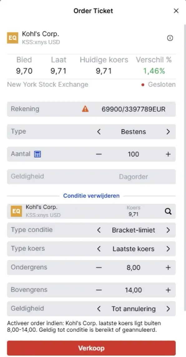 Order ticket Saxo