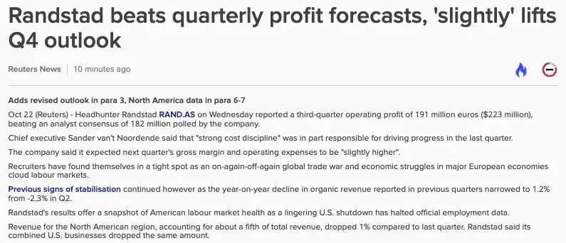 Randstad Q3's