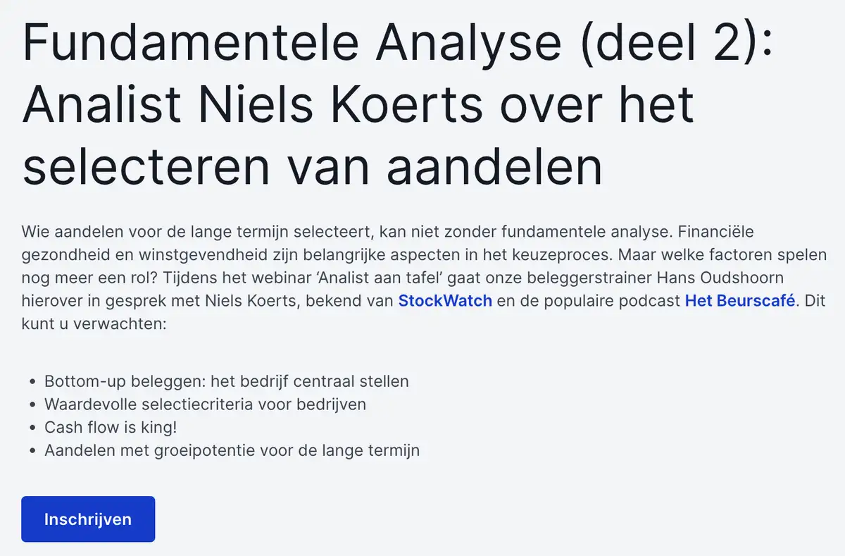 Saxo webinar met Niels