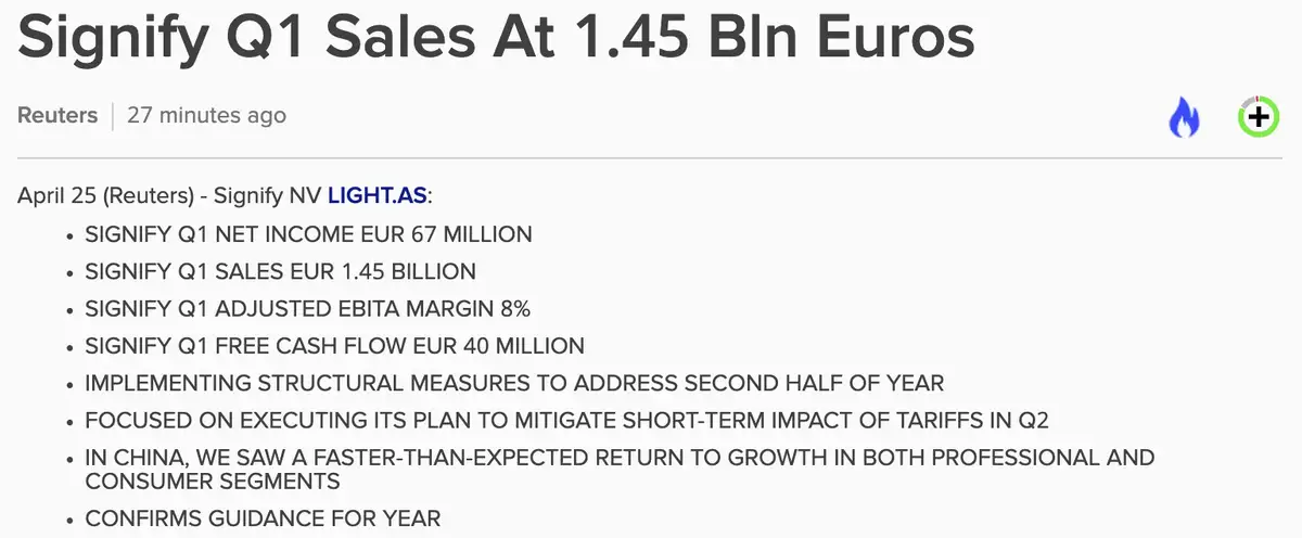 Signify Q1-cijfers
