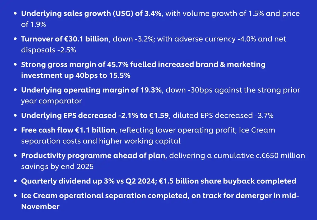 Unilever persbericht Q2-cijfers