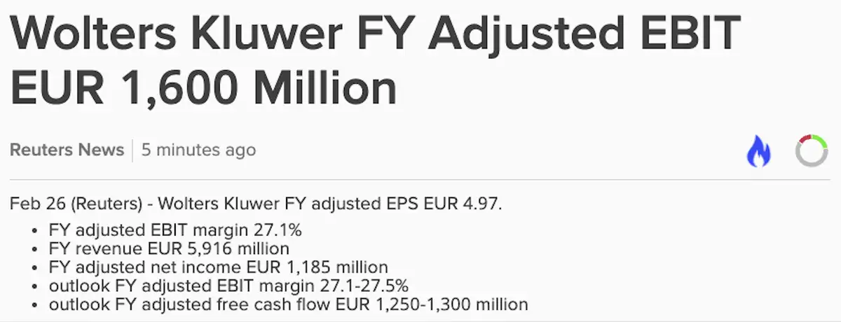 Wolters Kluwer Q4-cijfers